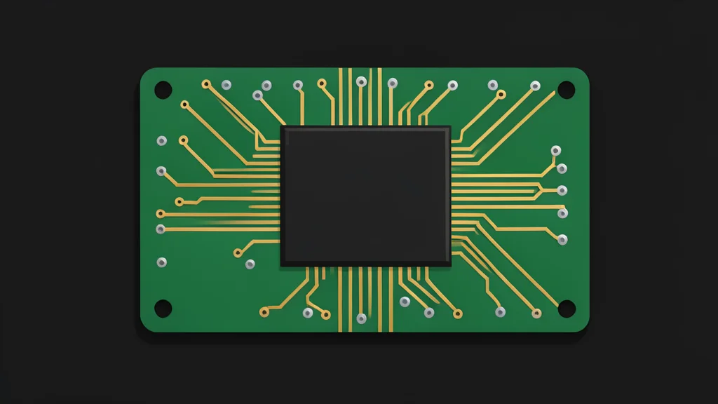 A close-up view of a silicon wafer with a grid of square integrated circuits