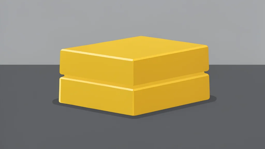 A stack of shiny, yellow metal bars resting on a dark surface