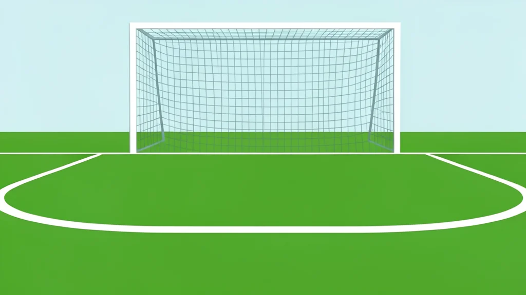 A green grass football pitch with white boundary lines and a goal net in the background.