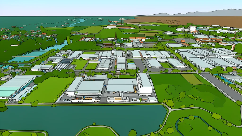 A large, modern industrial warehouse building with a flat roof and loading docks