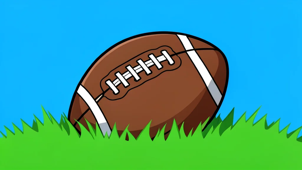 A football resting on green grass