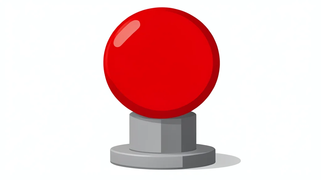 A heavy industrial emergency stop button with a red mushroom head