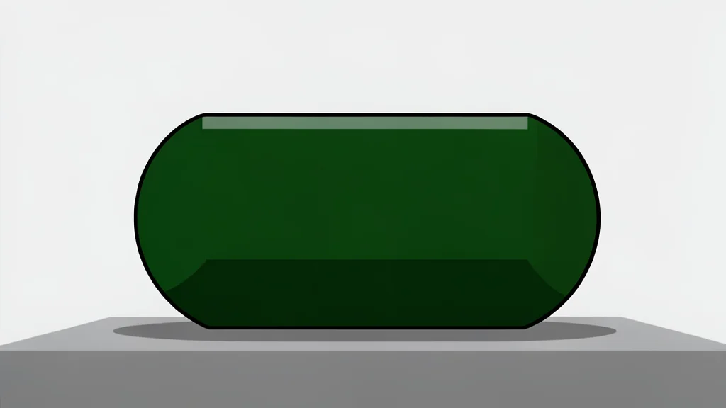 A large, dark green cylindrical bomb resting on a concrete surface