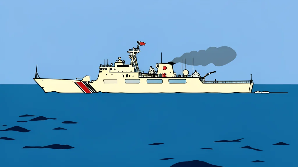 A grey naval patrol vessel cutting through choppy blue ocean water