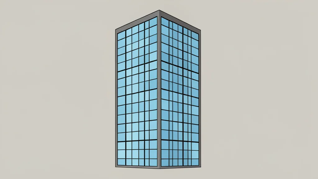 A modern glass skyscraper with a grid of reflective windows