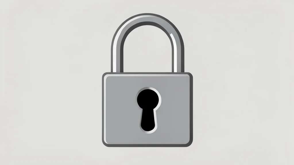 A digital padlock with a keyhole, rendered in a neutral, metallic style