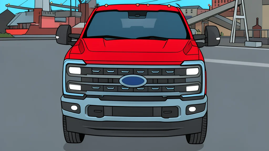 A heavy-duty pickup truck parked at a fueling station with a nozzle inserted into the tank