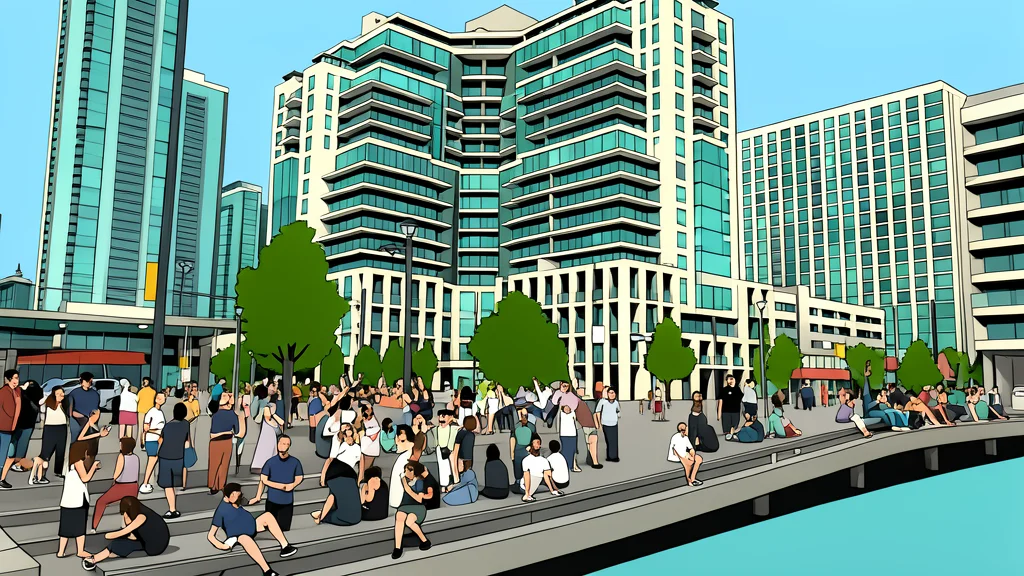 A row of modern multi-story apartment buildings with balconies