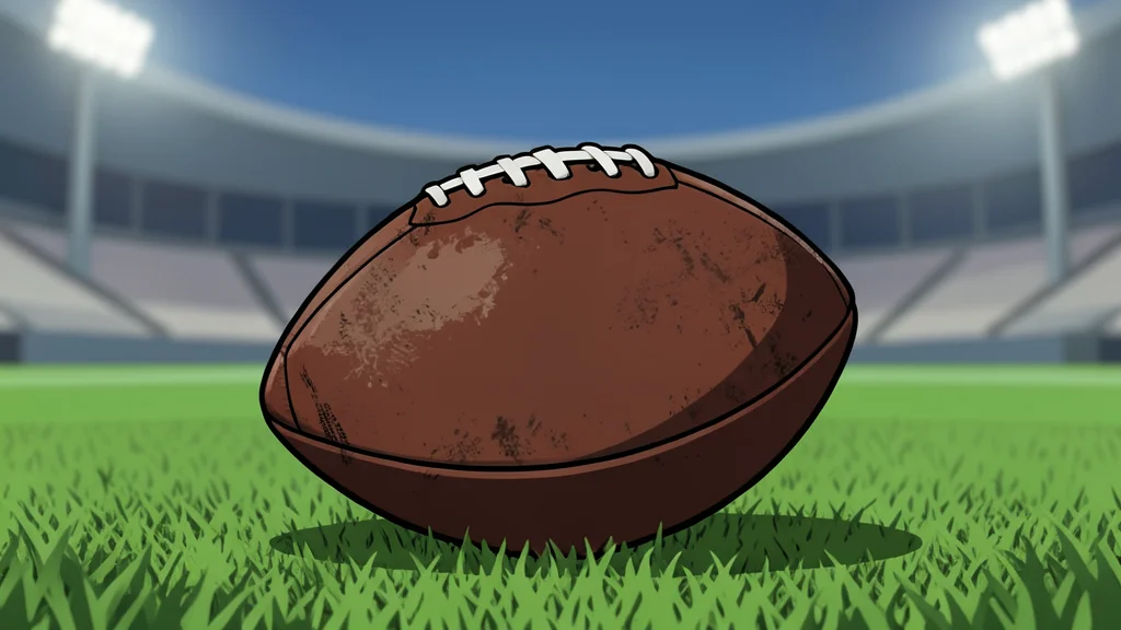 A football helmet resting on green grass