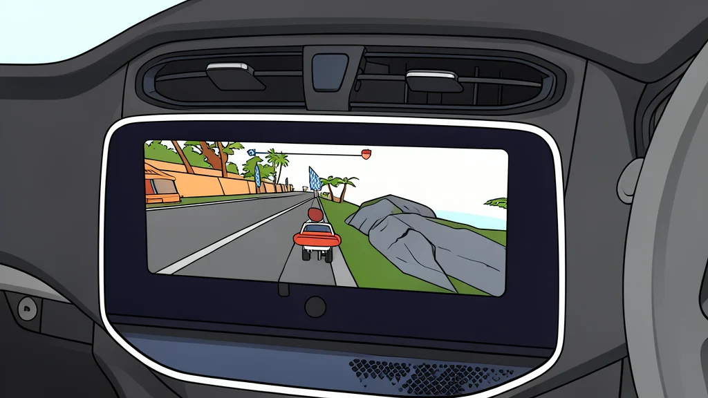 A smartphone connected via a cable to a car dashboard interface