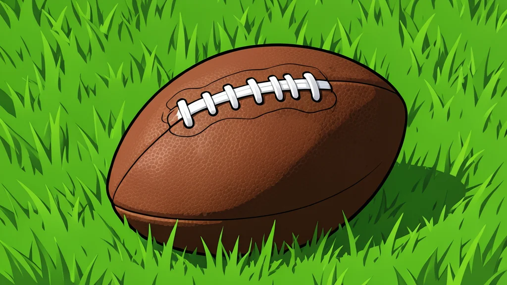 A large, empty stadium bowl with green grass and white yard lines under a clear sky