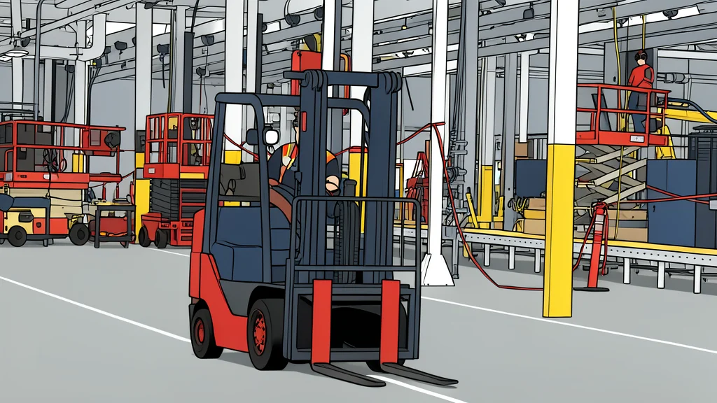 A wide view of a modern factory floor with multiple robotic arms positioned around vehicle chassis frames.