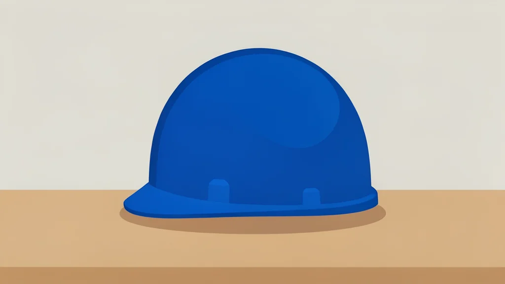 A blue United Nations peacekeeping helmet resting on a wooden table