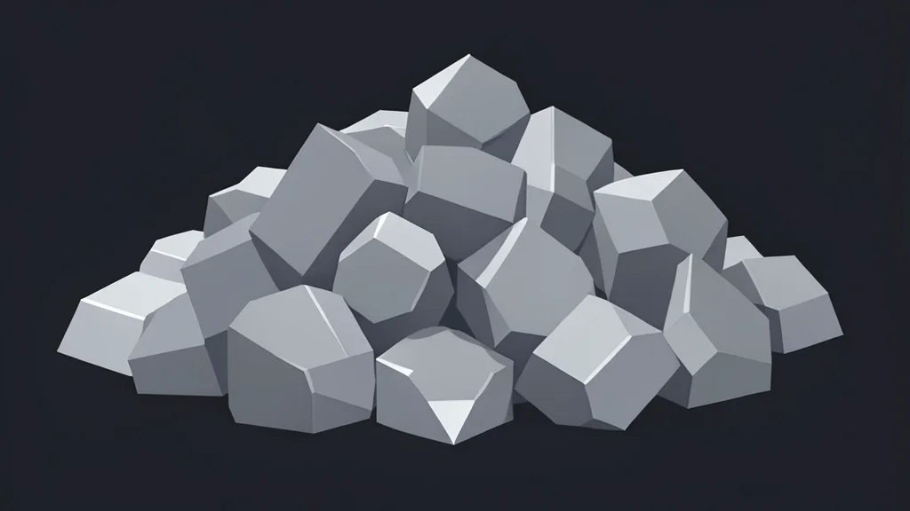 A pile of raw, metallic ore chunks on a dark surface