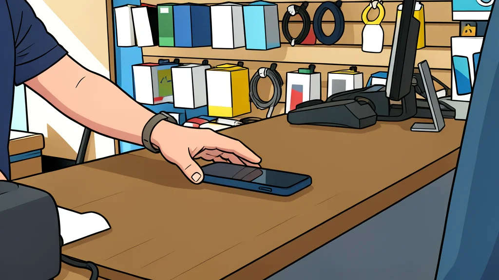A smartphone resting on a wooden counter next to a stack of cash and a pen