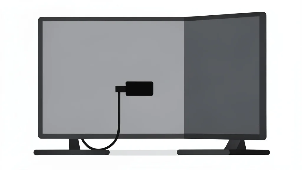 A small black rectangular streaming dongle plugged into the HDMI port of a television