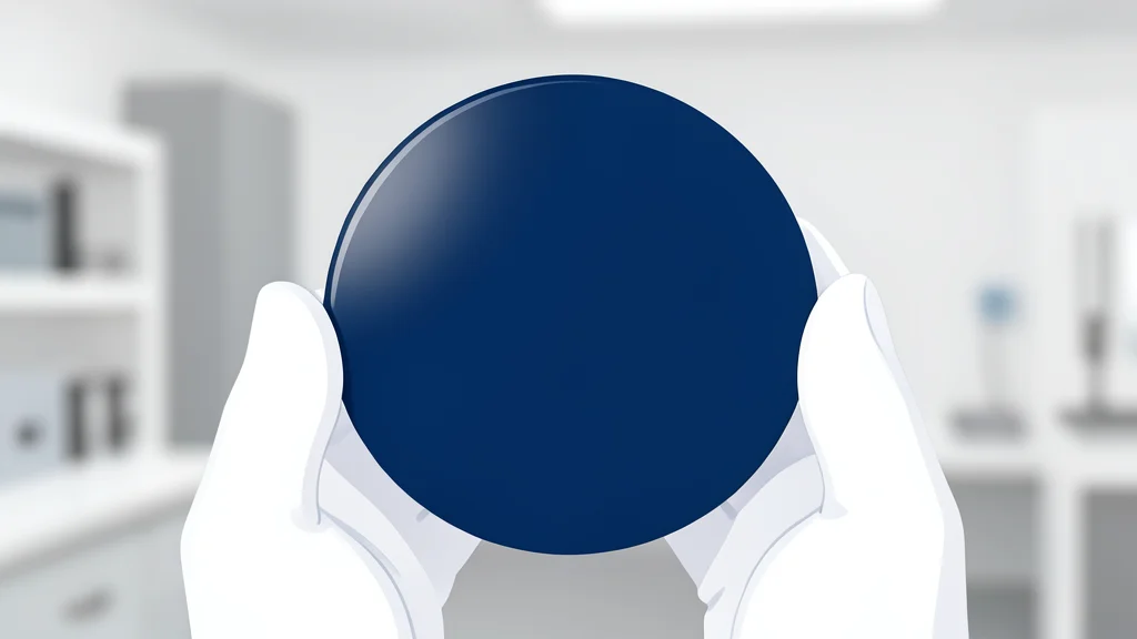 A silicon wafer resting on a cleanroom table
