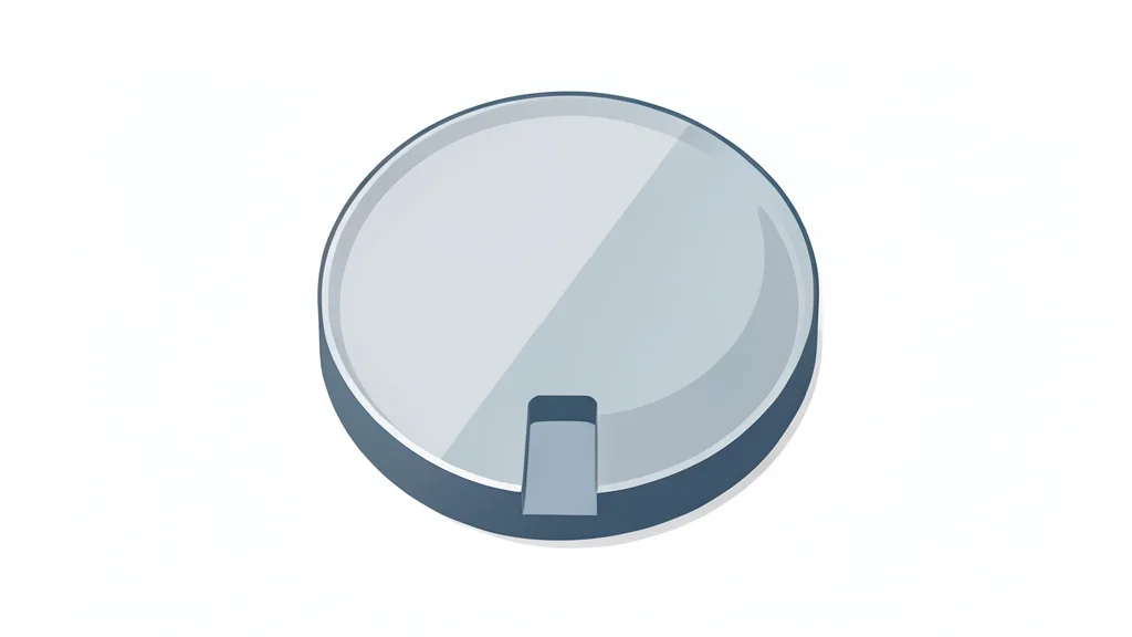A polished silicon wafer resting on a clean white surface
