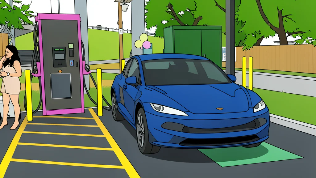 A sleek electric vehicle charging cable plugged into the side of a car