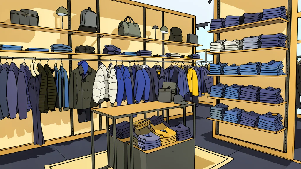 A neatly folded stack of colorful clothing on a wooden hanger
