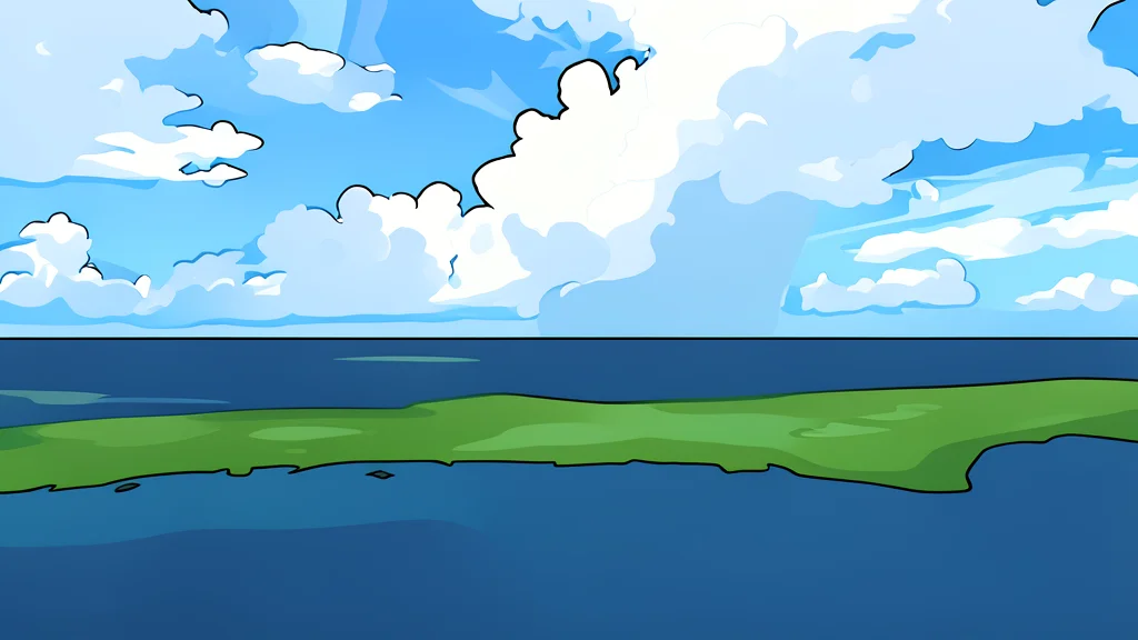 A calm stretch of blue ocean water with gentle waves and a distant horizon line