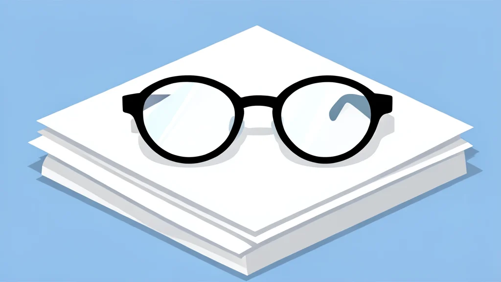 A pair of reading glasses resting on a stack of paper documents