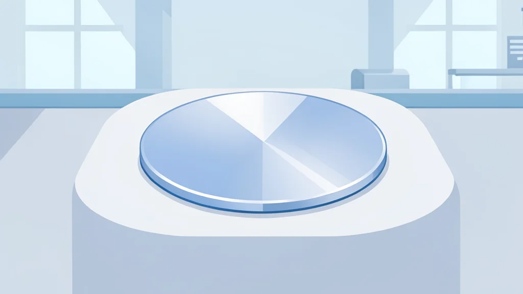 A polished silicon wafer resting on a cleanroom bench