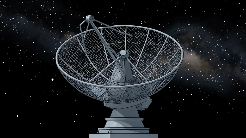 A stylized satellite orbiting above a blue planet