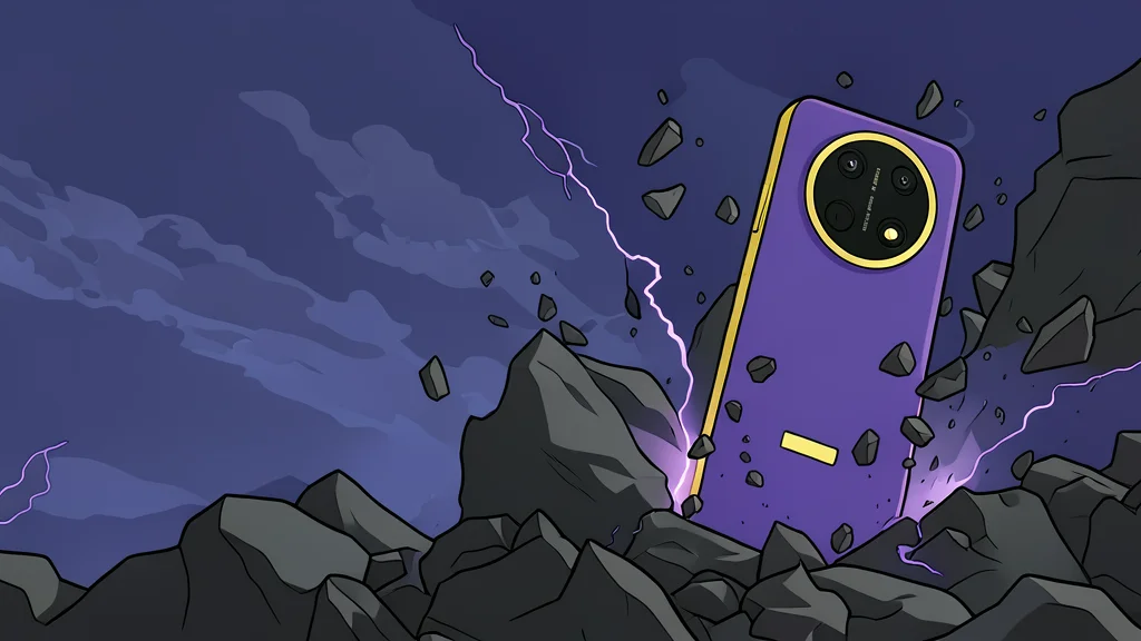 A large, rectangular smartphone battery cell with metallic terminals