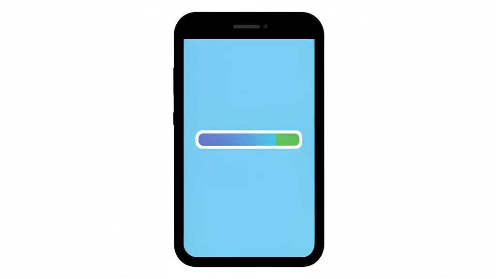 A flat vector illustration of a smartphone screen displaying a generic software update progress bar