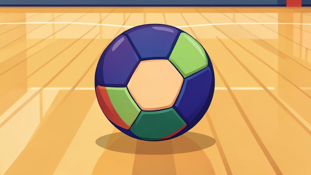 A pair of white handball gloves resting on a polished wooden gymnasium floor