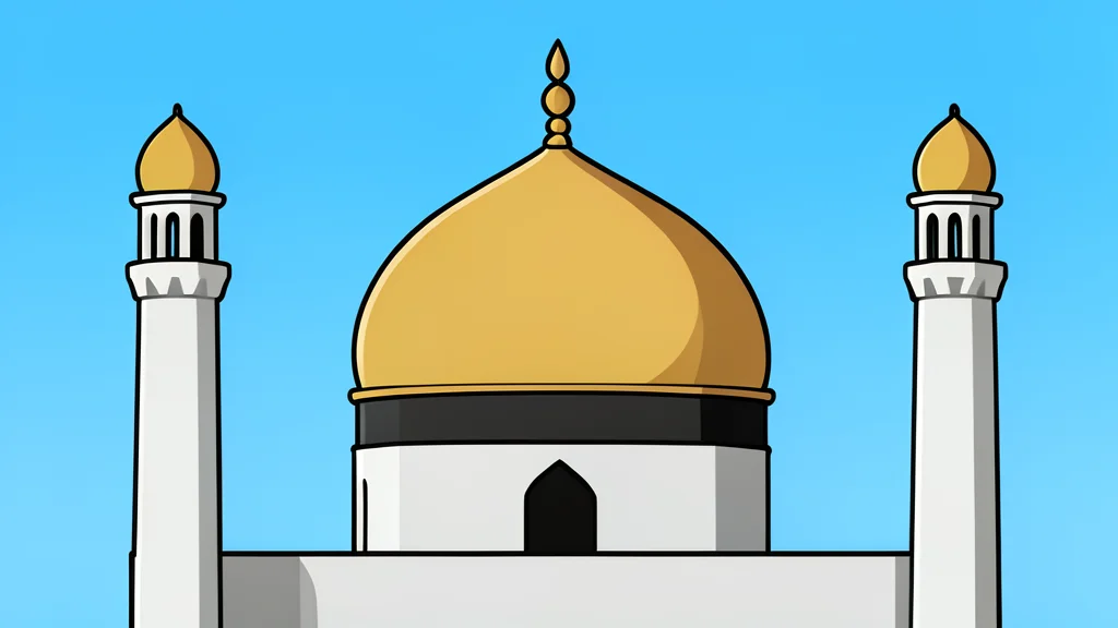 A traditional mosque dome and minaret standing against a clear sky