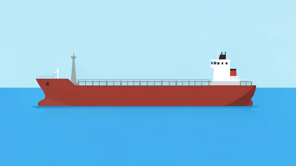 A large industrial oil tanker ship floating on calm blue water