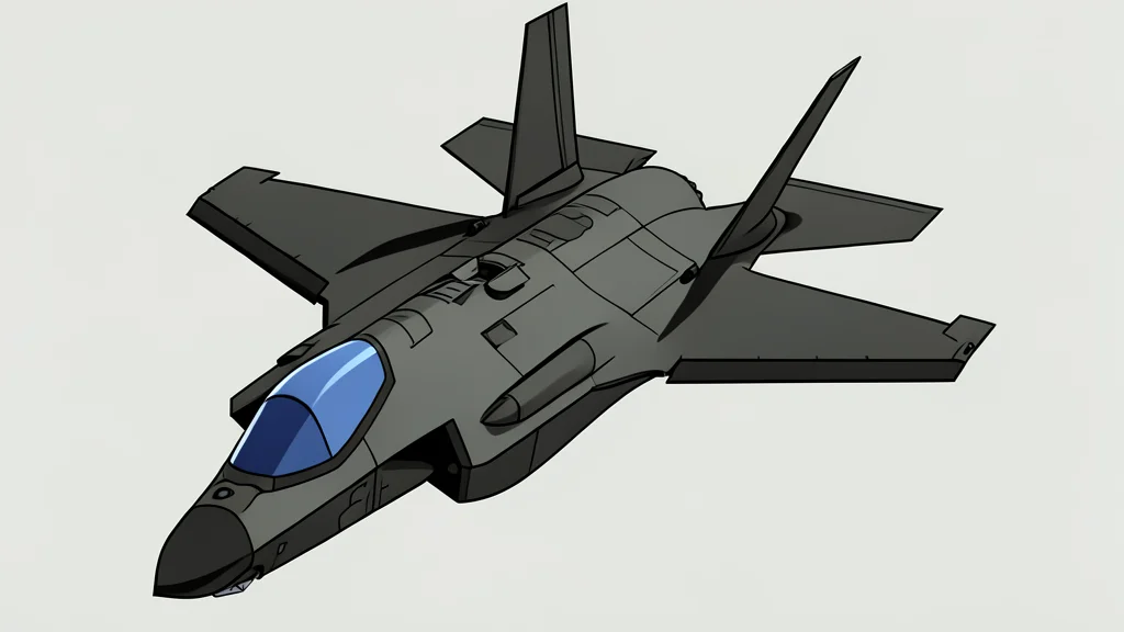 A sleek, dark grey stealth fighter jet parked on a concrete airfield tarmac under an overcast sky