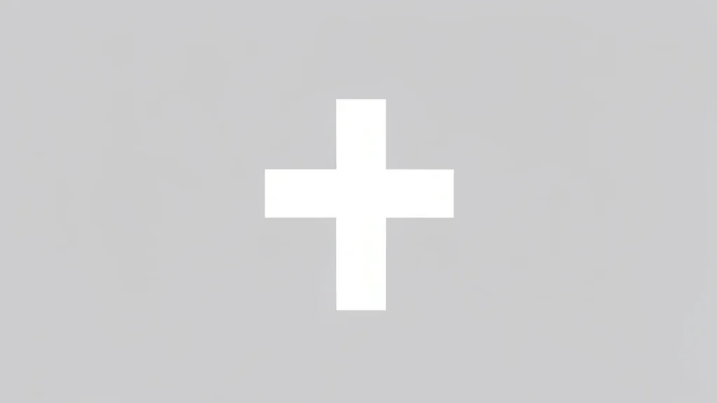 A minimalist white medical cross symbol centered on a plain, neutral background.