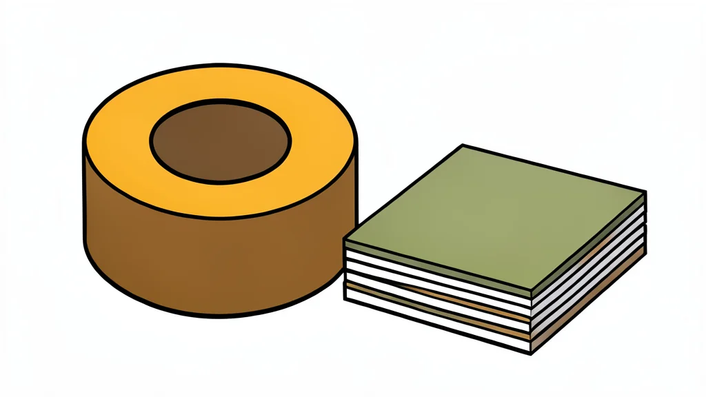 A roll of industrial adhesive tape and a stack of sandpaper sheets