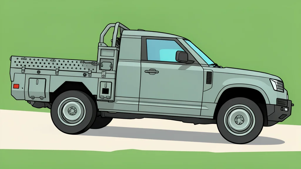 A rugged off-road vehicle chassis with a reinforced steel frame and heavy-duty tires parked on a gravel surface