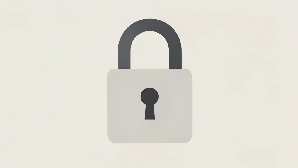 A sleek, modern digital padlock with a keyhole, rendered in a flat vector style.