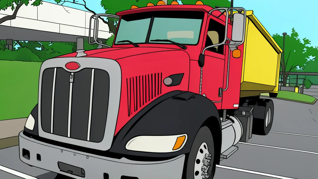 A heavy-duty diesel truck parked on a rural road