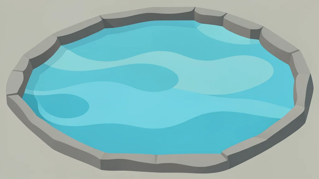 A calm, rippling surface of water in a natural basin
