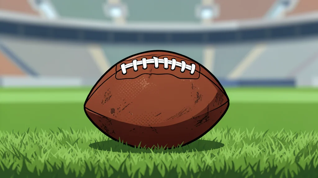 A football helmet resting on green grass