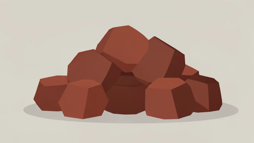 A pile of rough, reddish-brown metal ingots
