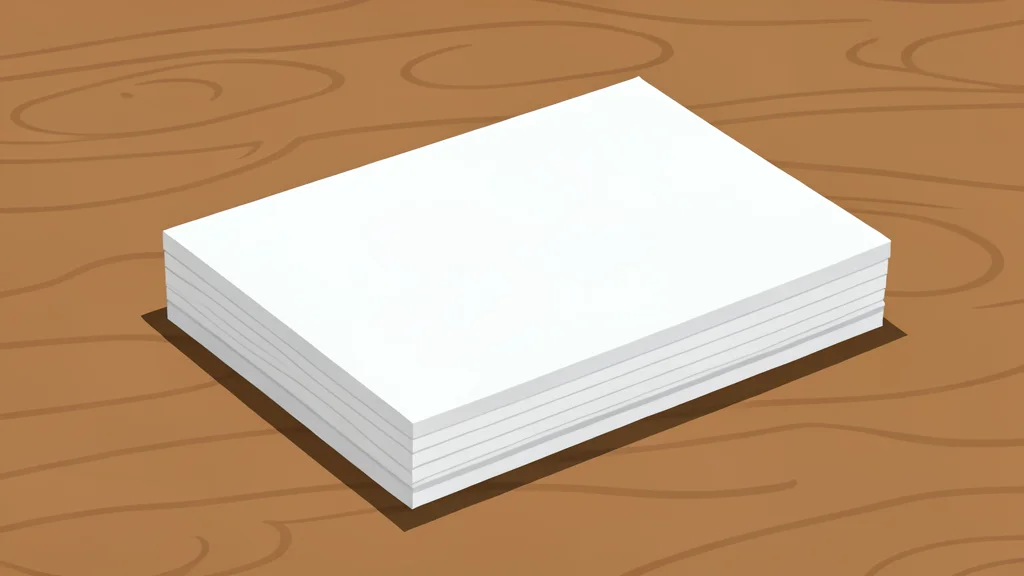 A stack of plain white index cards resting on a wooden desk