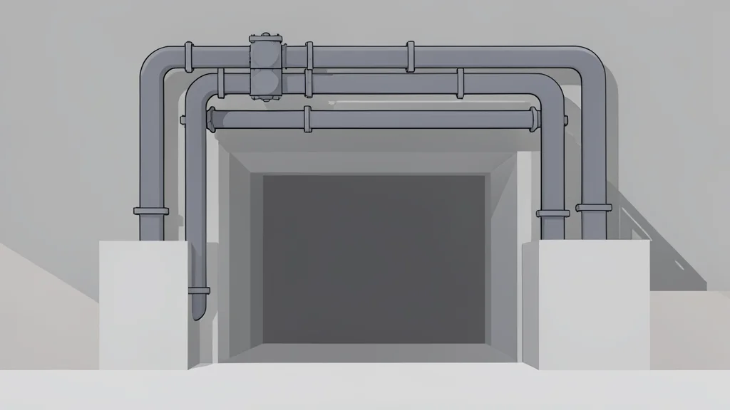 A large underground salt cavern storage facility entrance with industrial piping