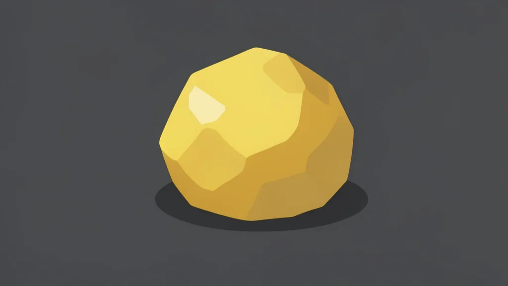 A rough, unrefined nugget of gold resting on a dark, textured surface