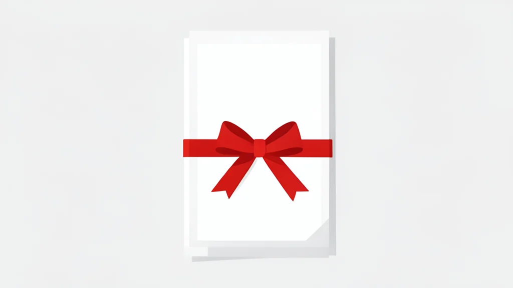 A tall, neat stack of blank paper certificates secured by a thick red ribbon.
