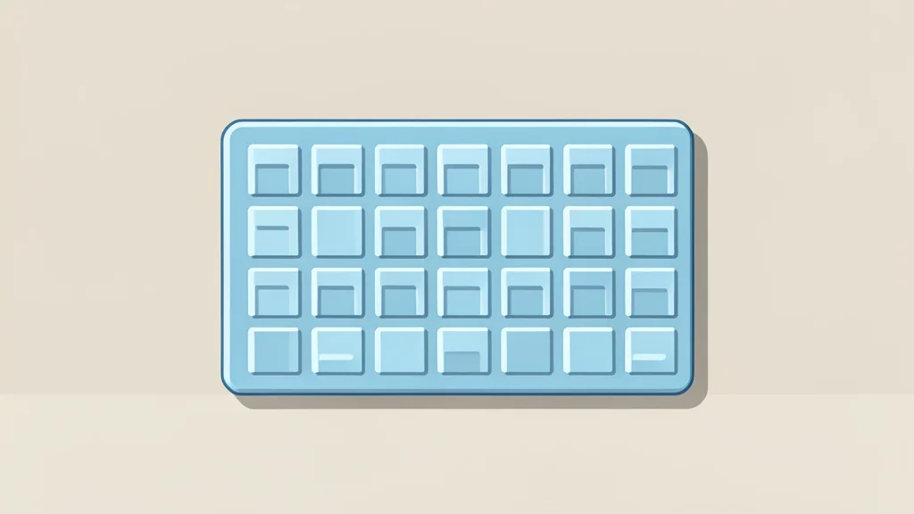 A close-up view of a rectangular silicon wafer with a grid of square chips, resting on a clean laboratory surface.