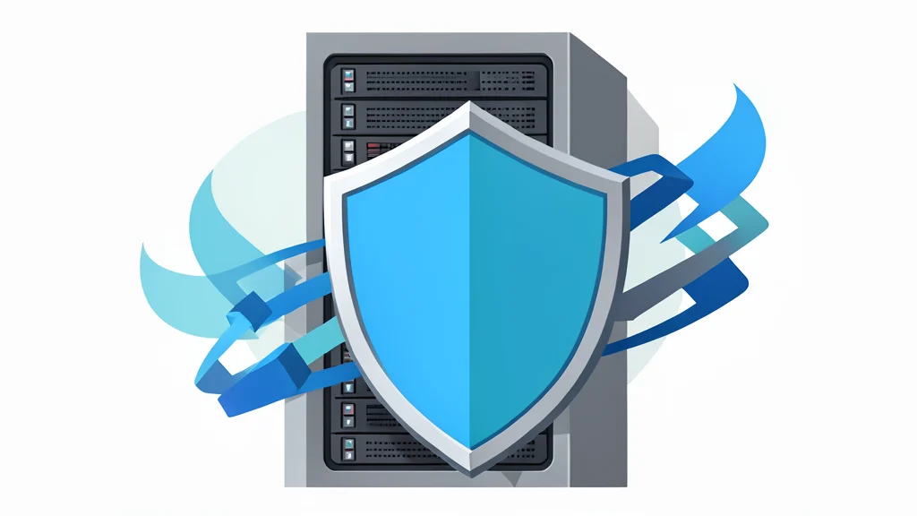 A digital shield protecting a server rack