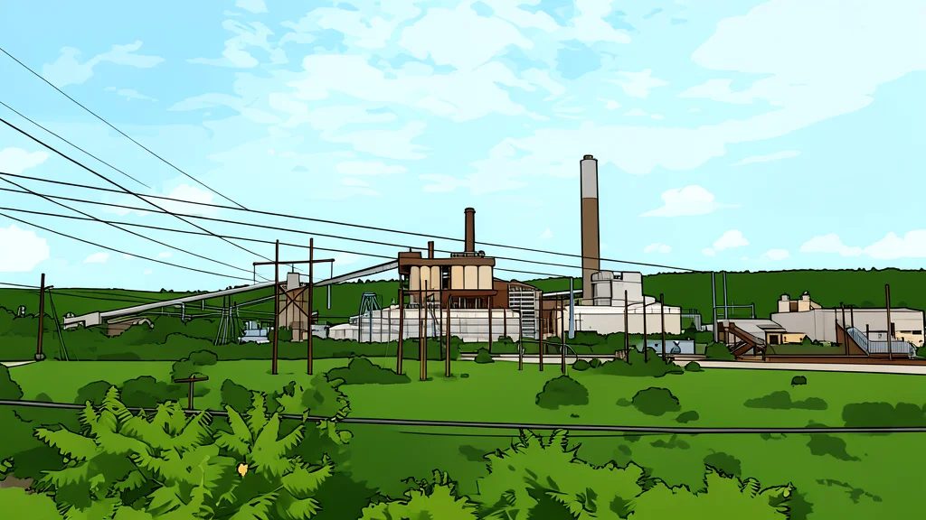A cluster of industrial smokestacks releasing white steam against a grey sky