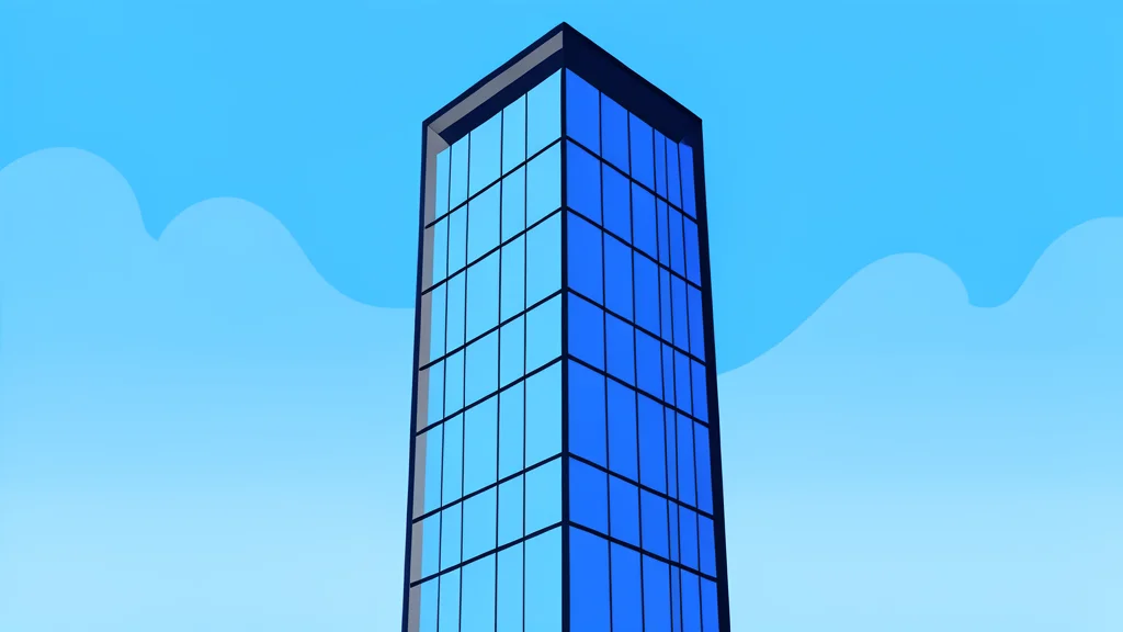 A modern glass skyscraper reflecting the sky